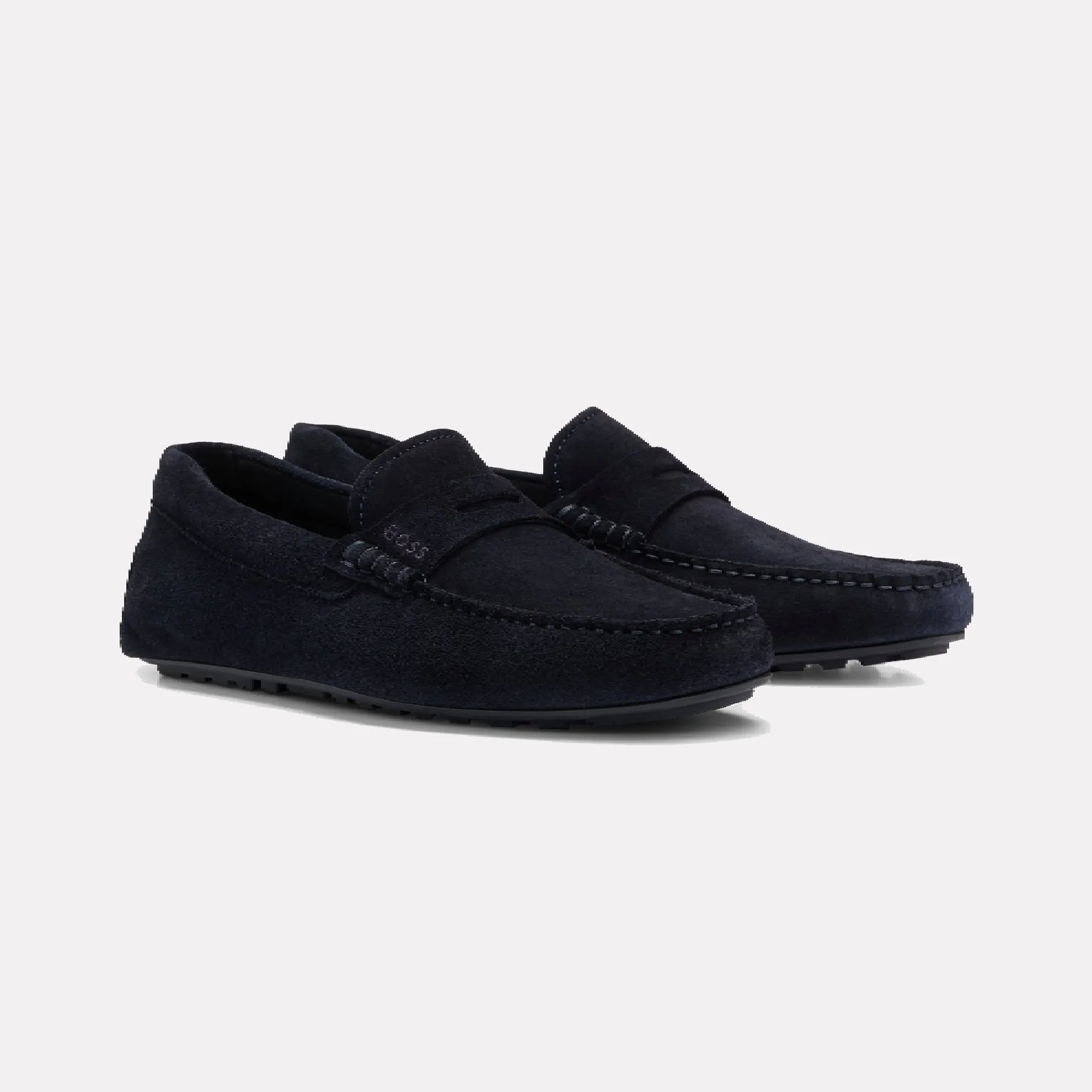 Soft Cowskin Leather BOSS "Noel" Moccasin / Dark Blue