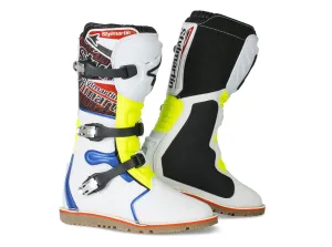 Stylmartin Impact Pro WP Off Road Motorcycle Boots in White, Blue and Yellow