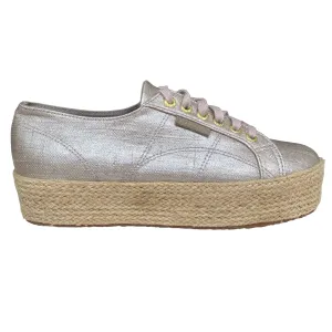 Superga scarpa sneakers da donna con zeppa 2790 Lino ROPE S00BND0 238 beige