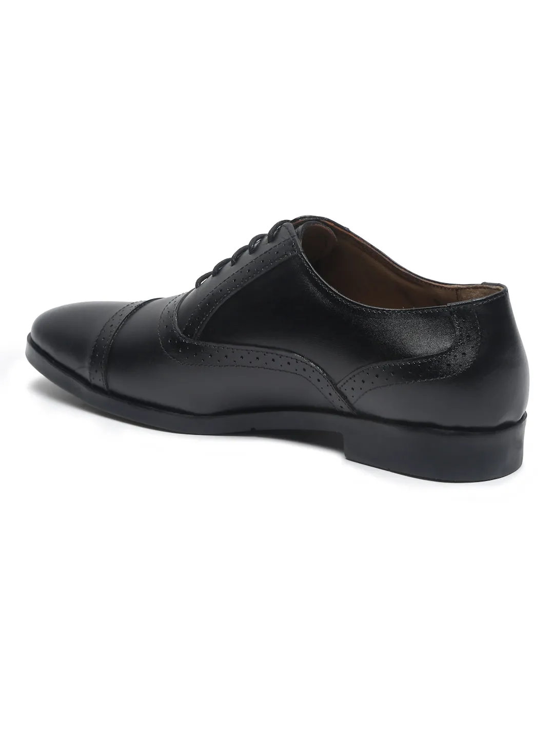 Teakwood Leather Men Solid Black Brogues