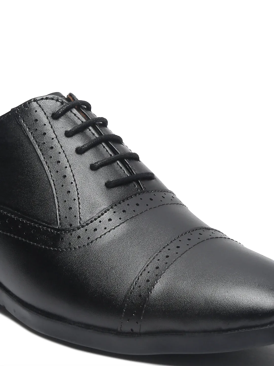 Teakwood Leather Men Solid Black Brogues