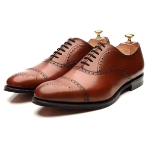 'Toronto' Tan Brown Leather Oxford Semi Brogues UK 9.5 F