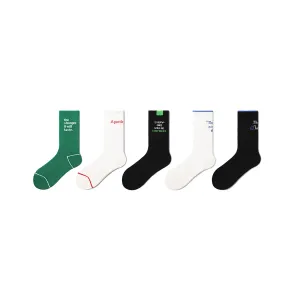 Universal Truth All-season Unisex 5pcs Active Crew Socks Set