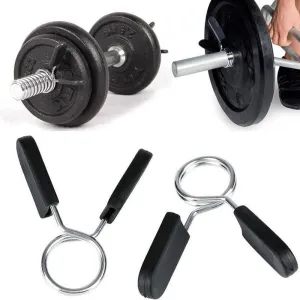 Weight Lifting Bar Dumbbell Lock Clamp Spring Collar Clips