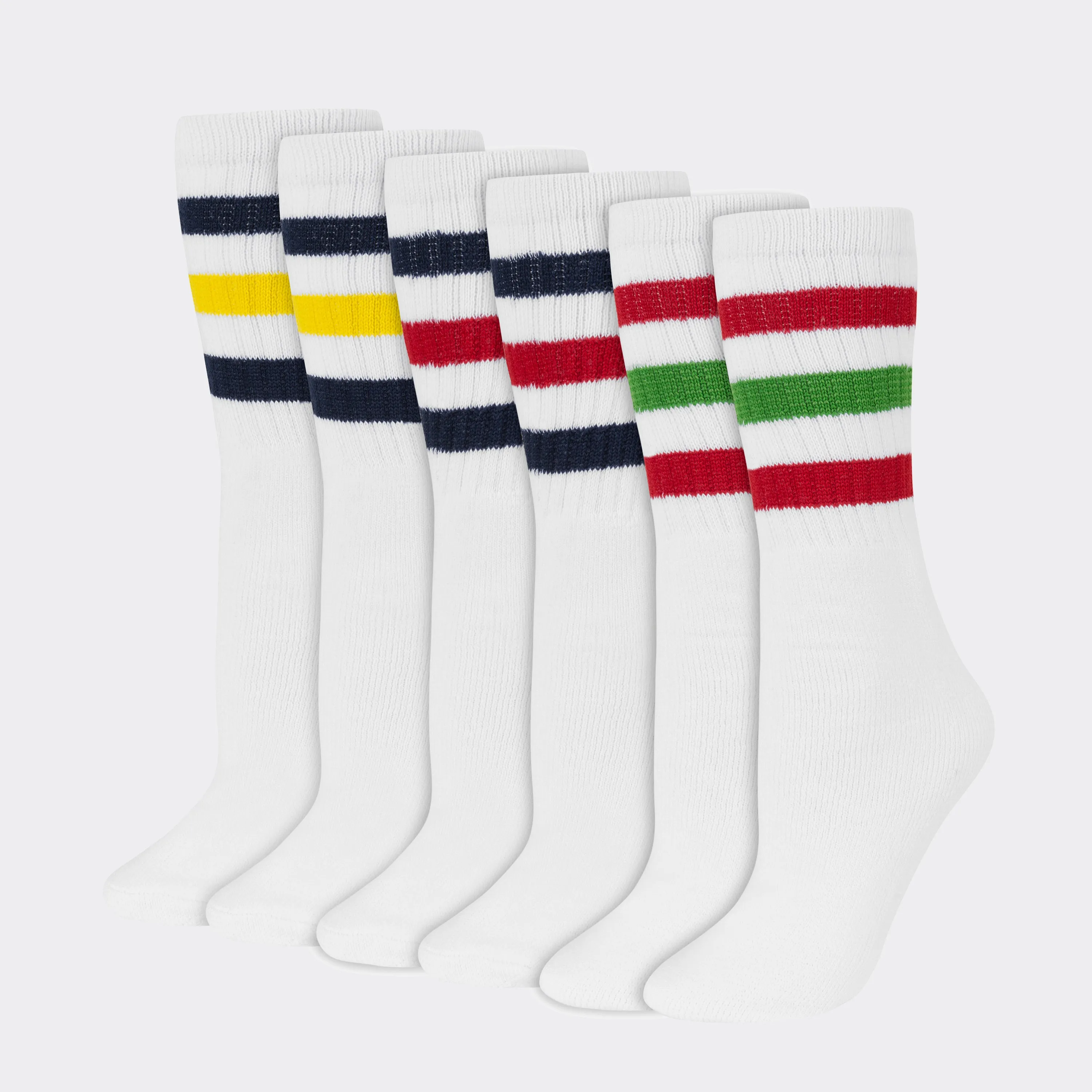 Women's 16" Striped Tube Socks - (6-Pair)