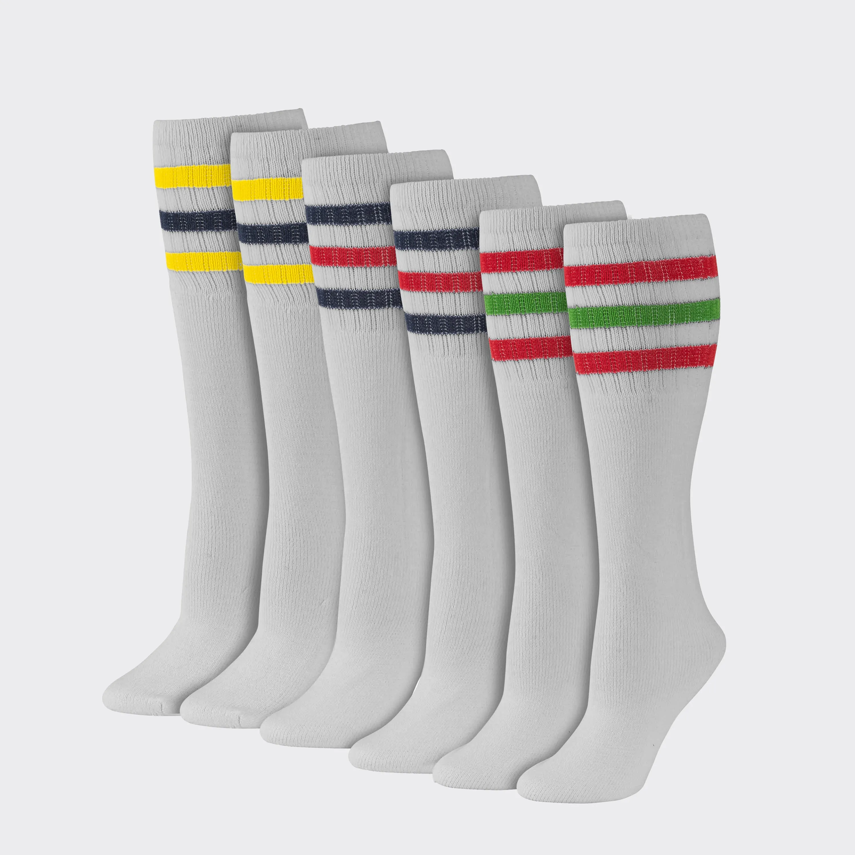 Women's 21" Striped Tube Socks - (6-Pair)