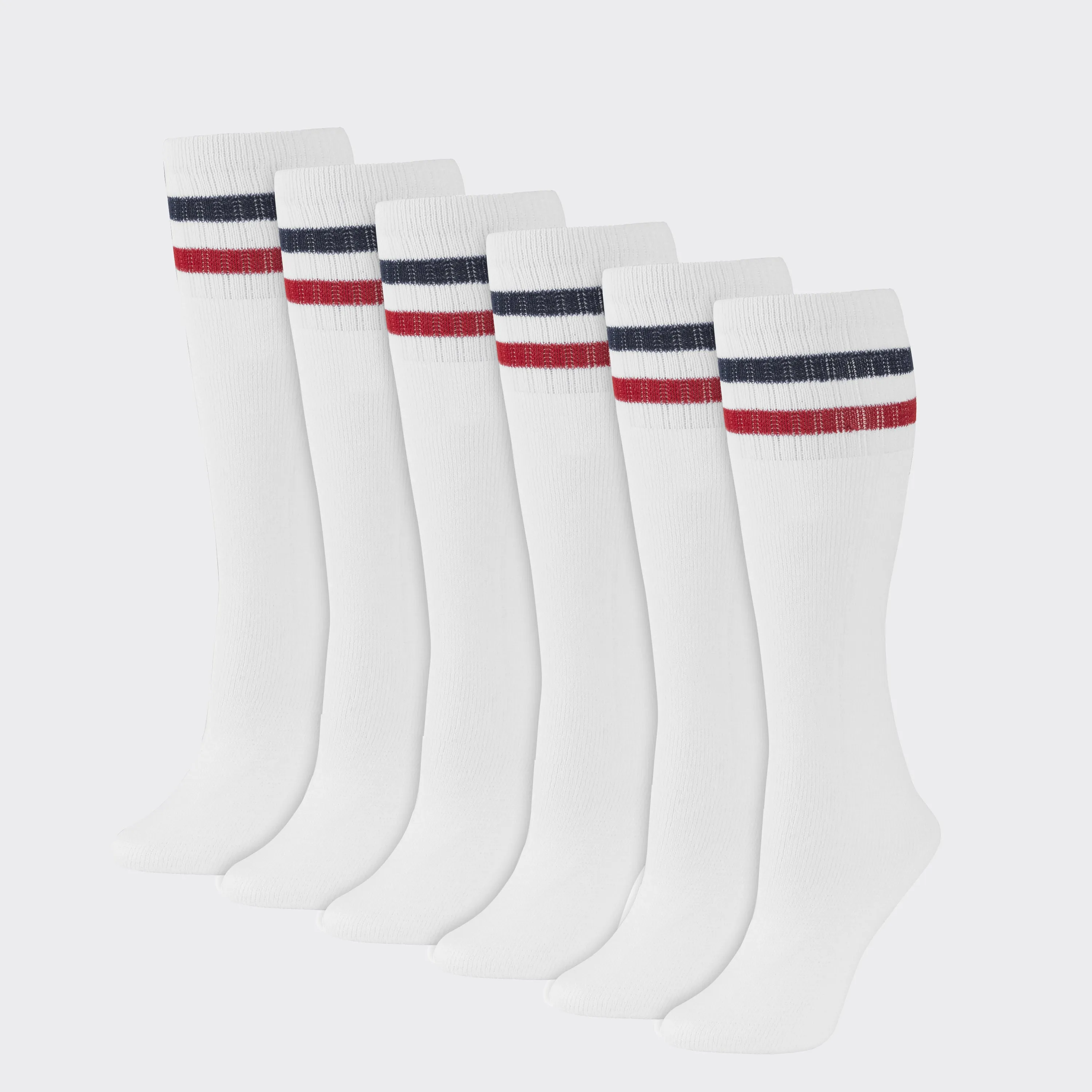 Women's 21" Striped Tube Socks - (6-Pair)