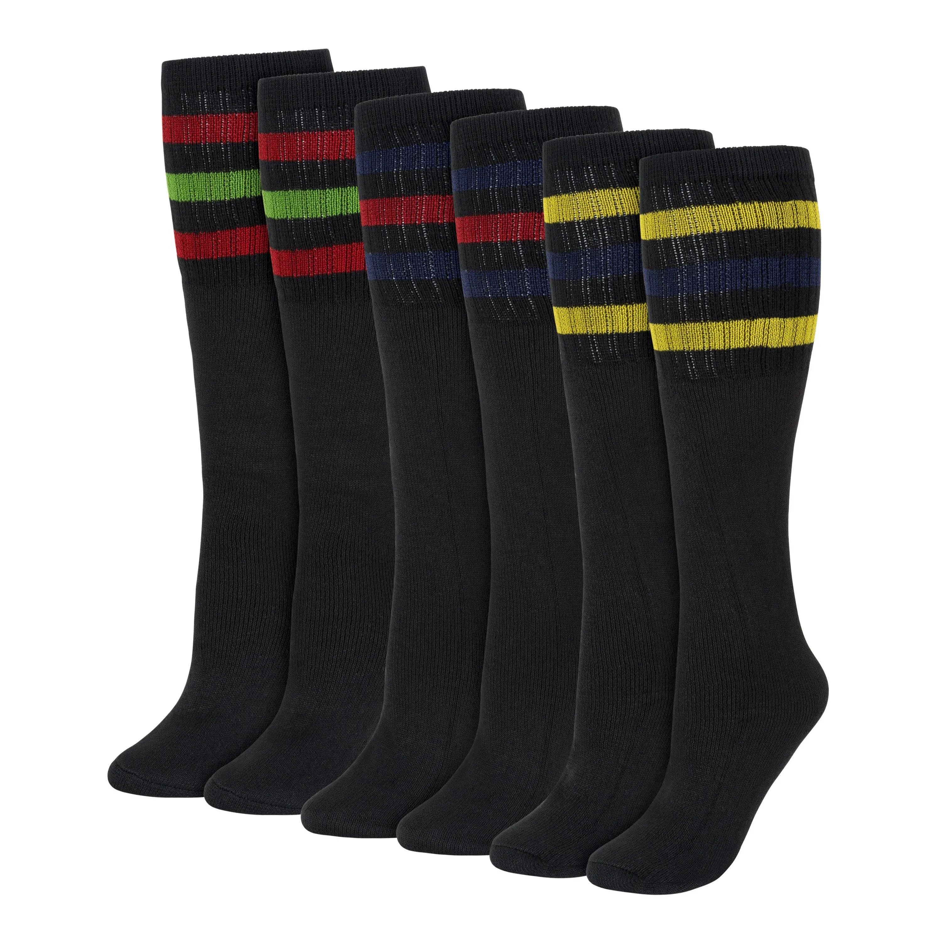 Women's 21" Striped Tube Socks - (6-Pair)