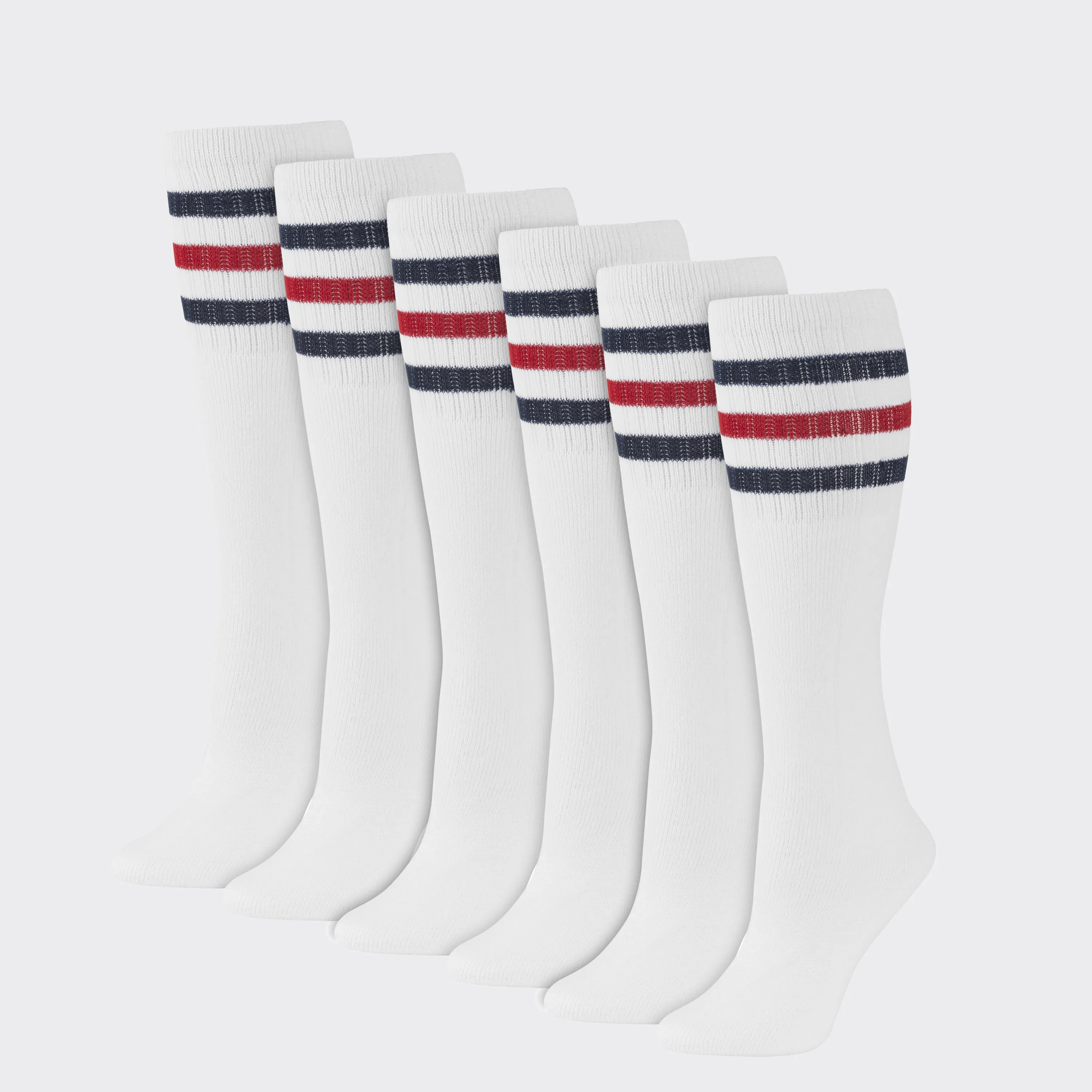 Women's 21" Striped Tube Socks - (6-Pair)