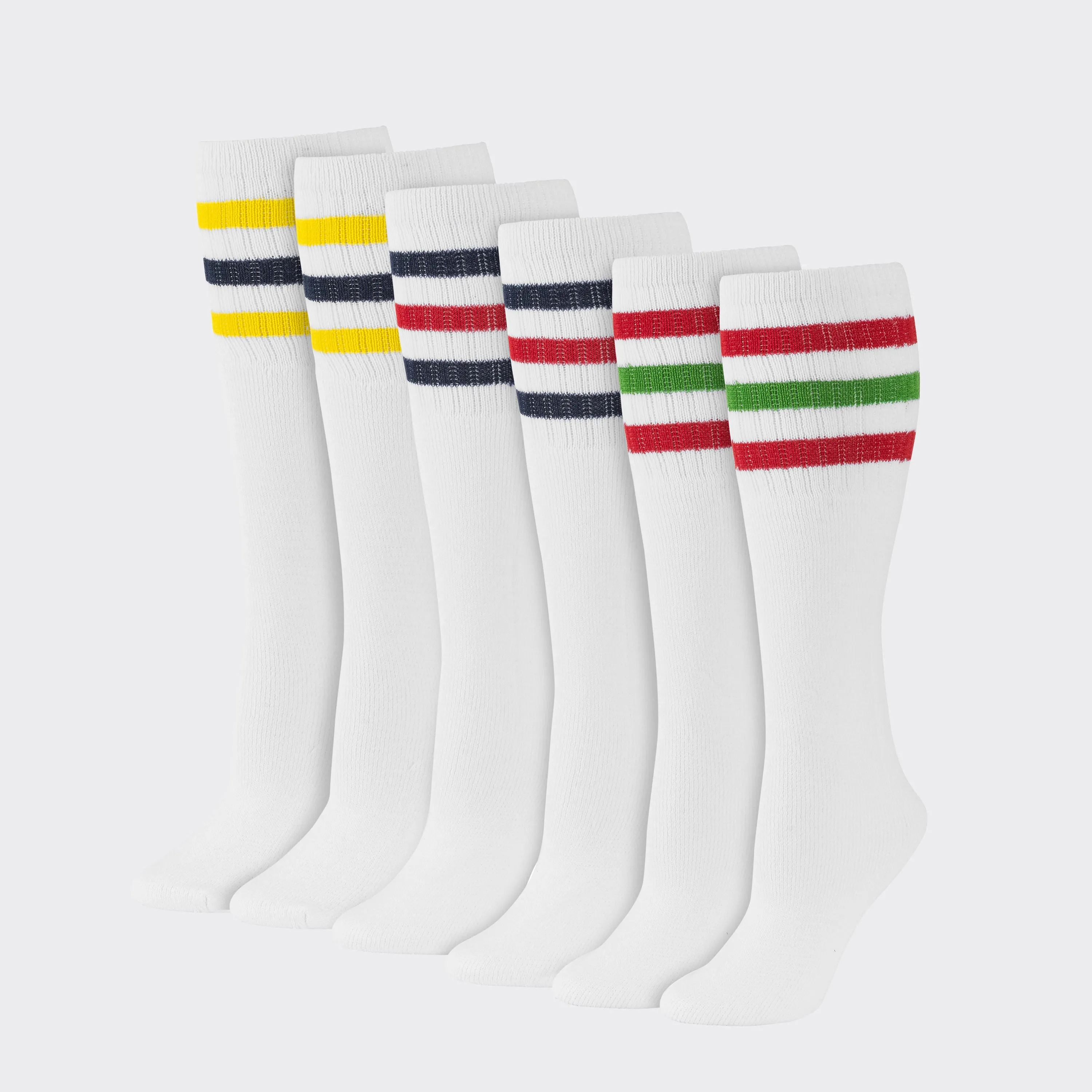 Women's 21" Striped Tube Socks - (6-Pair)